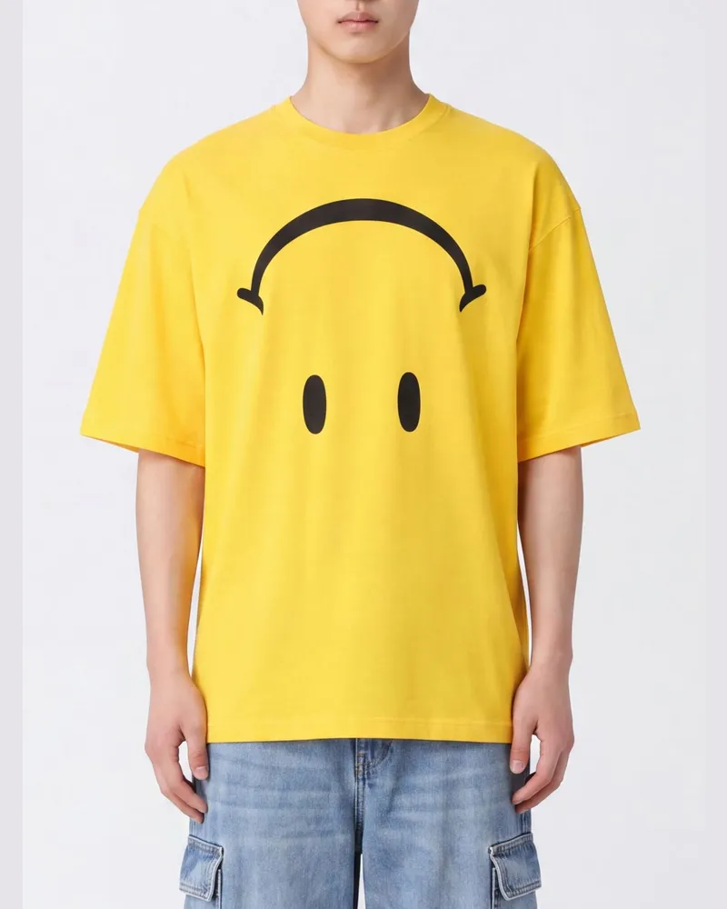 Moschino Relaxed Fit T-Shirt aus Baumwolle mit Grafikprint Gelb