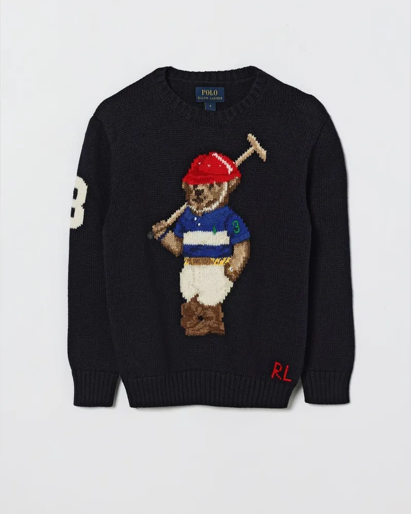 Ralph Lauren Teddy-Baumwollpullover Schwarz