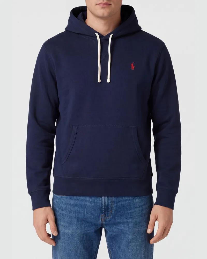 Ralph Lauren Baumwoll-Hoodie mit ikonischem gesticktem Pony-Logo Blau