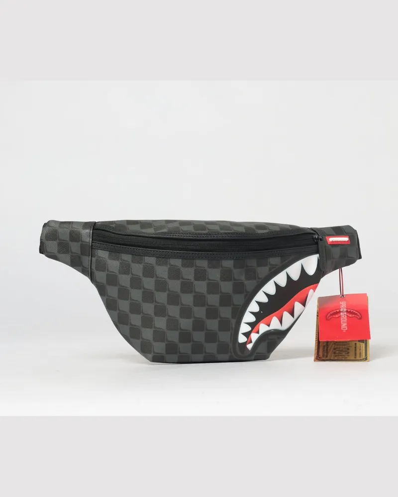 Sprayground Gürteltasche aus beschichteter Saffiano-Baumwolle mit Karomuster Schwarz