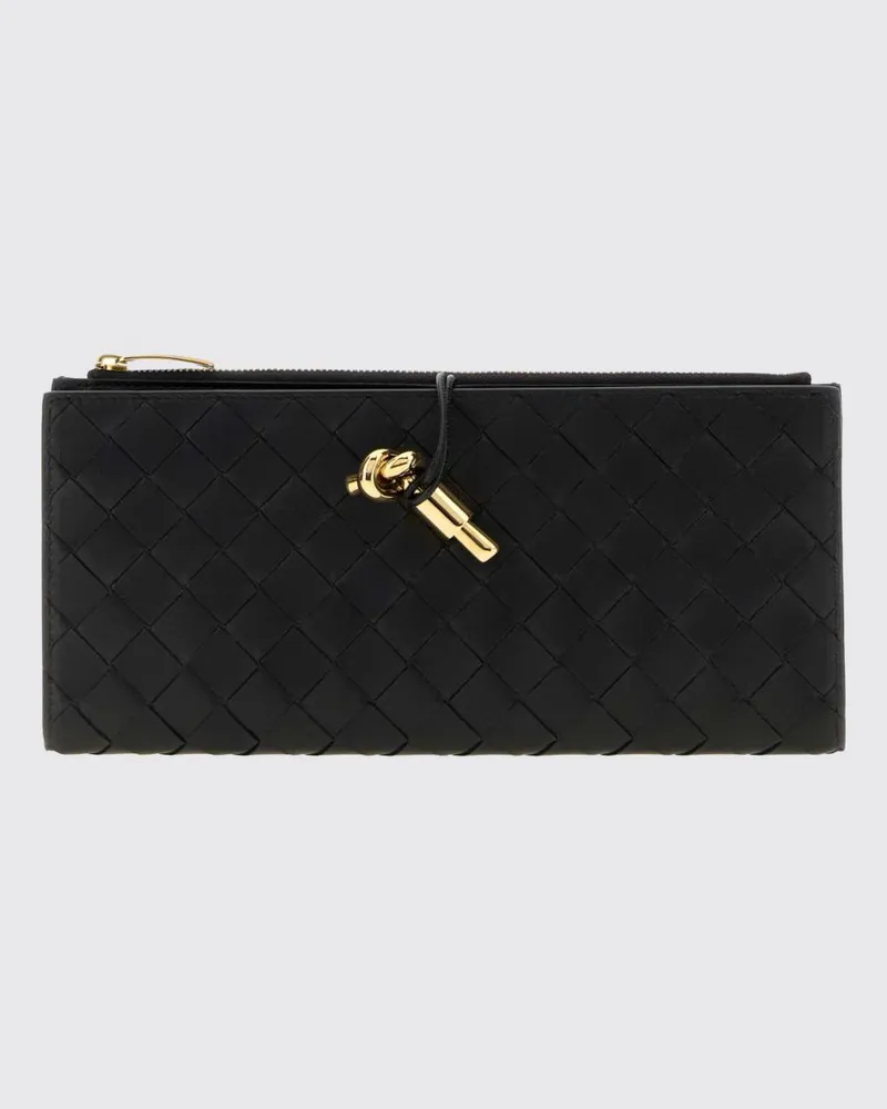 Bottega Veneta Continental-Geldbörse Andiamo von aus Intrecciato-Nappaleder Schwarz