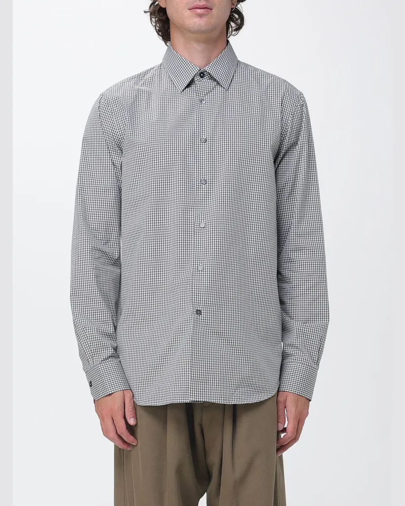 Paul Smith Langarmhemd aus Baumwolle mit Vichy-Muster und französischem Kragen Military
