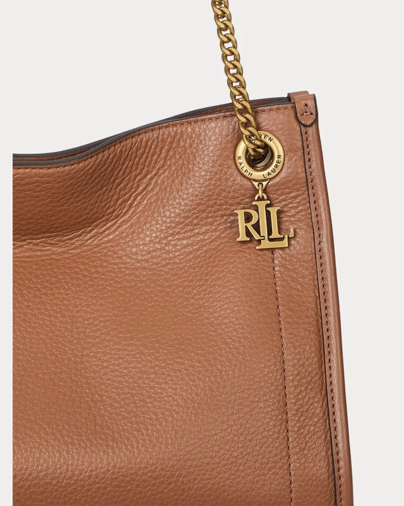 Ralph Lauren Lauren Tasche aus genarbtem Leder Ralph Lauren Braun