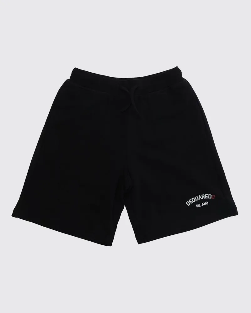 Dsquared2 Jogging-Shorts für Jungen aus Baumwolle mit Kordelzug Schwarz