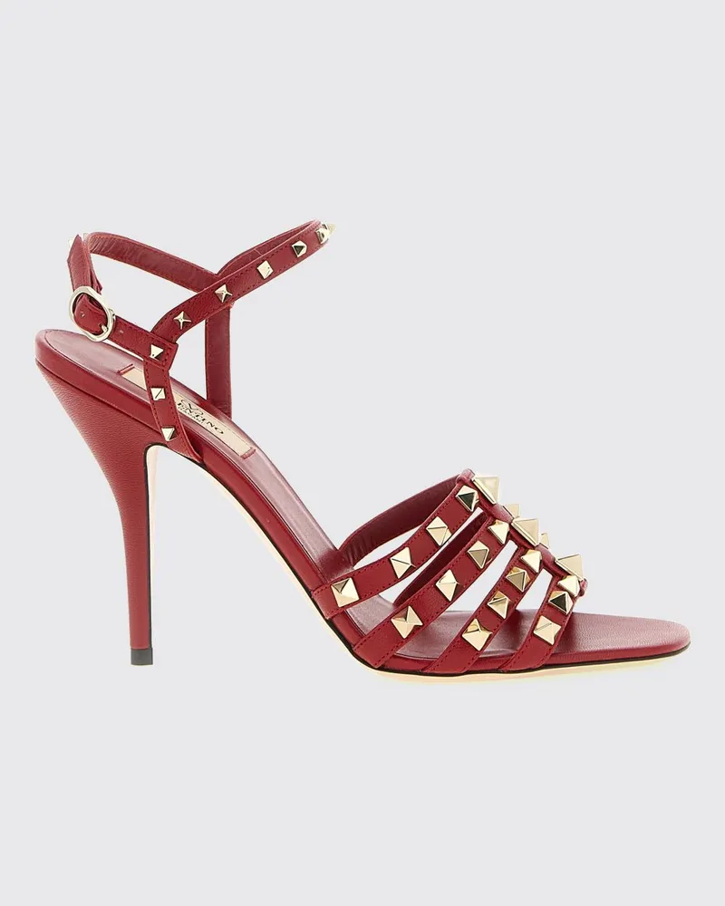 Valentino Garavani Rockstud Kalbsleder-Sandalen mit hohem Absatz Rot