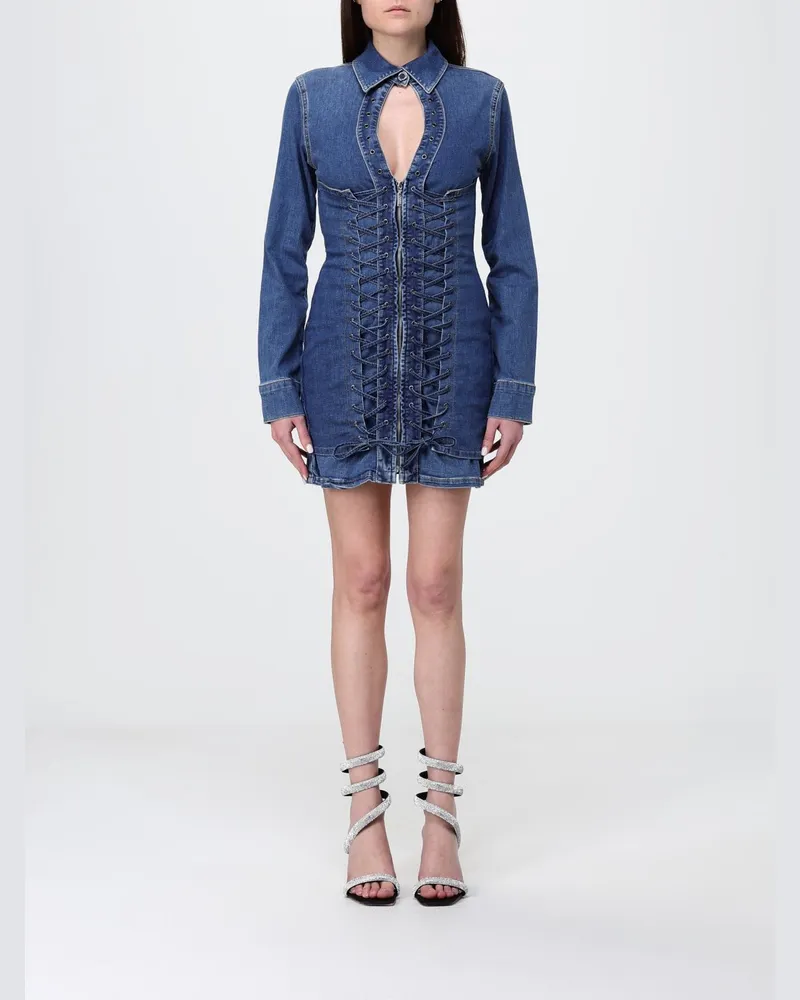 Liu Jo Slim-Fit-Jeanshemdkleid von in Minilänge mit gewebten Details Navy