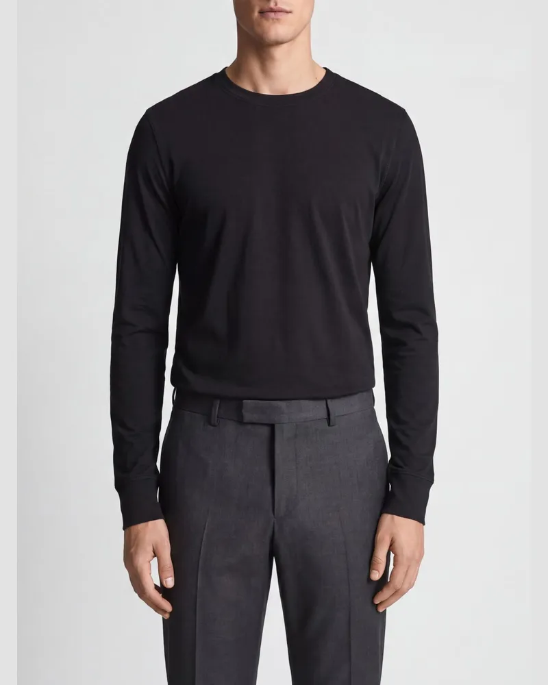 Tom Ford Langarm-Pullover mit Rundhalsausschnitt aus Lyocell und Baumwolle Schwarz