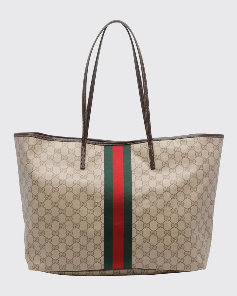 Gucci Tribeca Schultertasche von aus Monogramm-Jacquard mit Doppelgriff Beige
