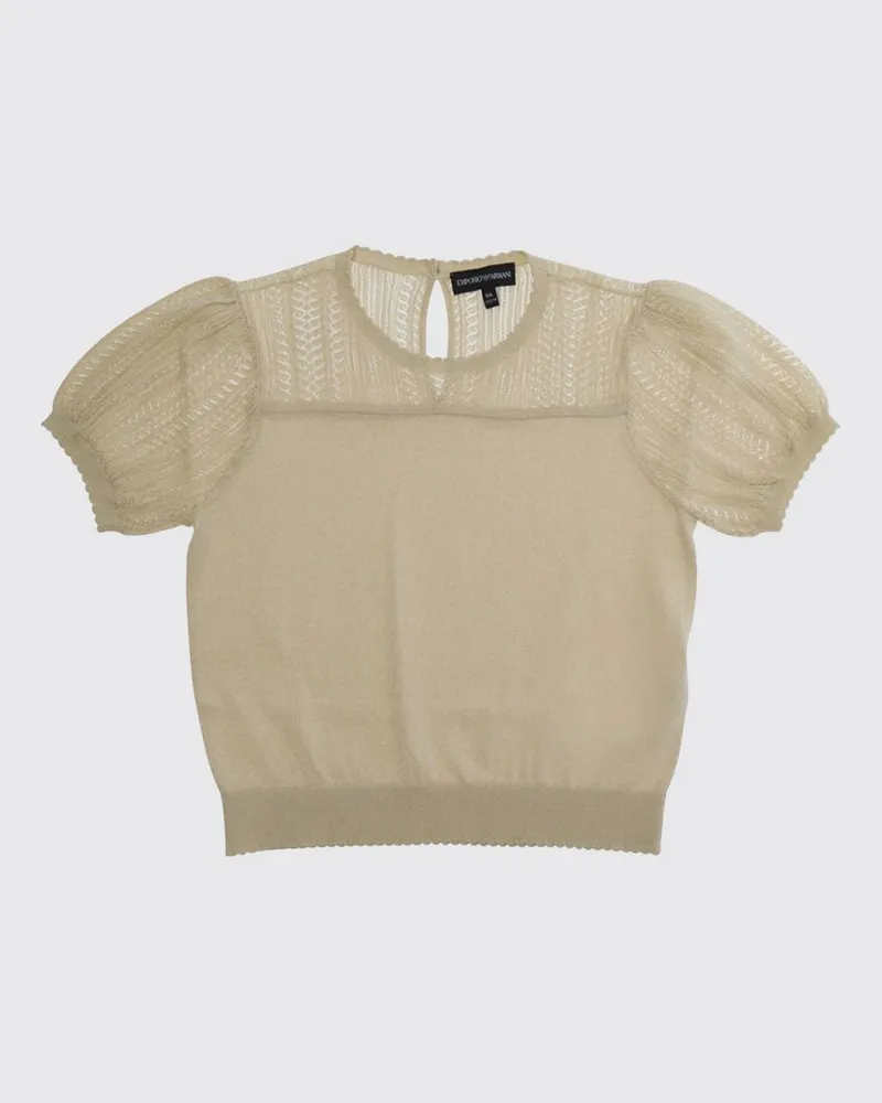 Emporio Armani Mädchen-Top aus Viskosemischung mit Puffärmeln Butter