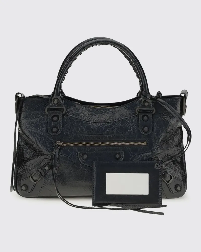 Balenciaga Le City Tasche aus Arena-Leder Schwarz