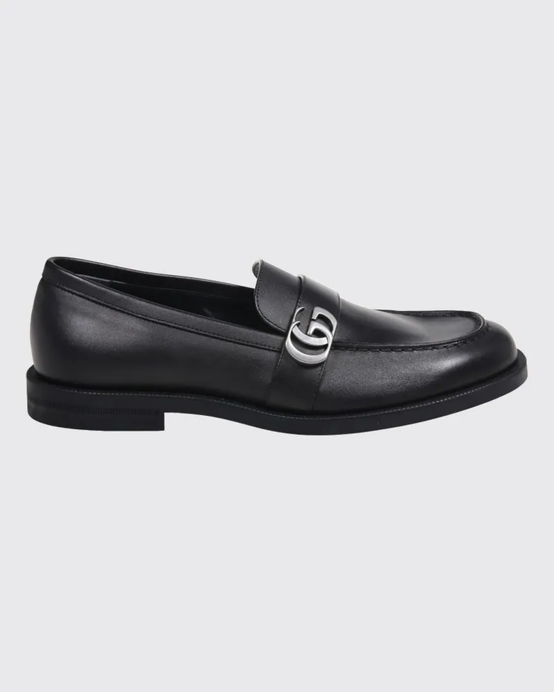 Gucci Loafer aus Kalbsleder mit GG-Monogramm Schwarz