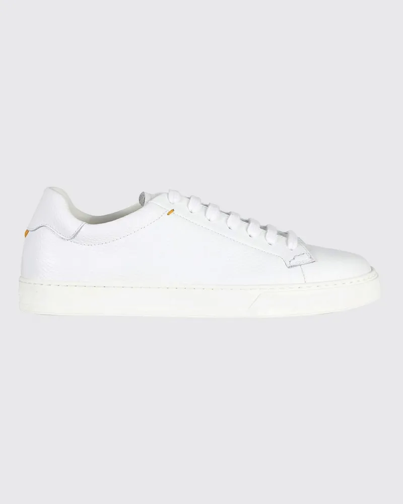Doucal´s Sneakers aus gehämmertem Leder Weiß