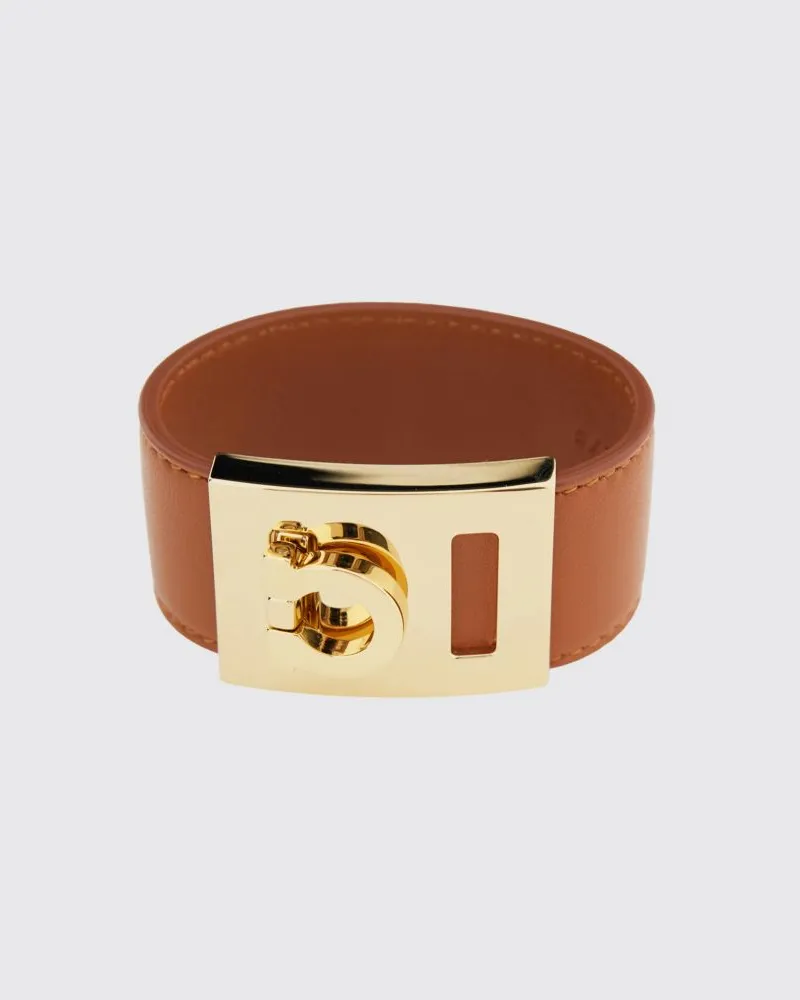 Ferragamo Armband aus Lammleder und Messing mit Logo-Detail Leder