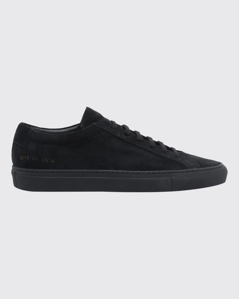 Common Projects Achilles Premium Low-Top-Sneakers aus Wildleder mit Logo Schwarz
