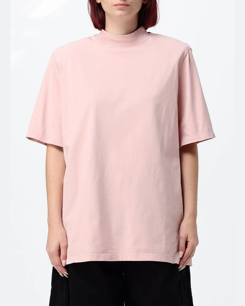 ATTICO Baumwoll-T-Shirts mit Logo Pink