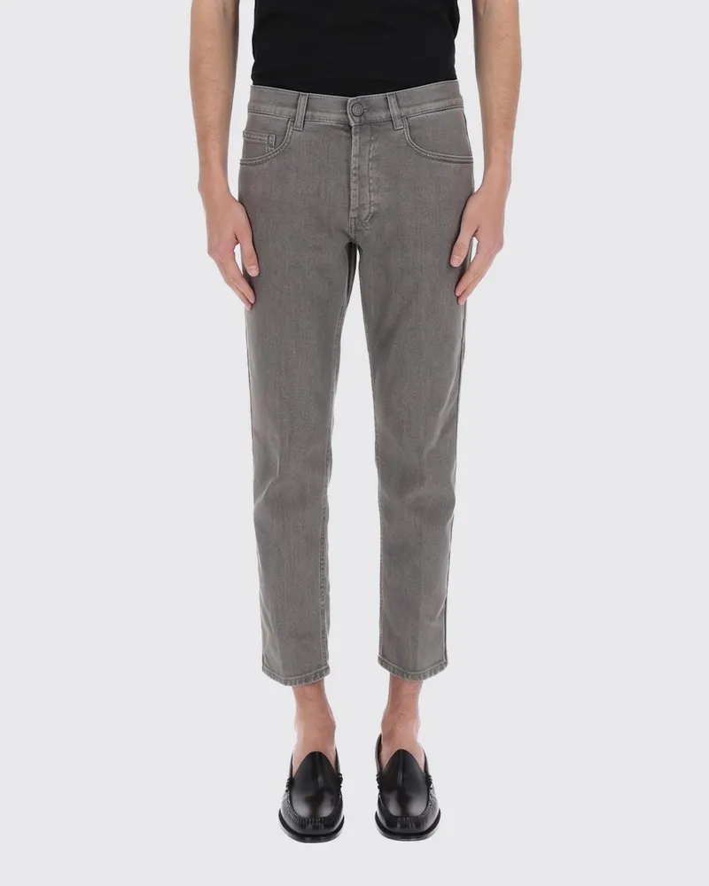 LARDINI Cropped Fit Jeans aus Denim Grau