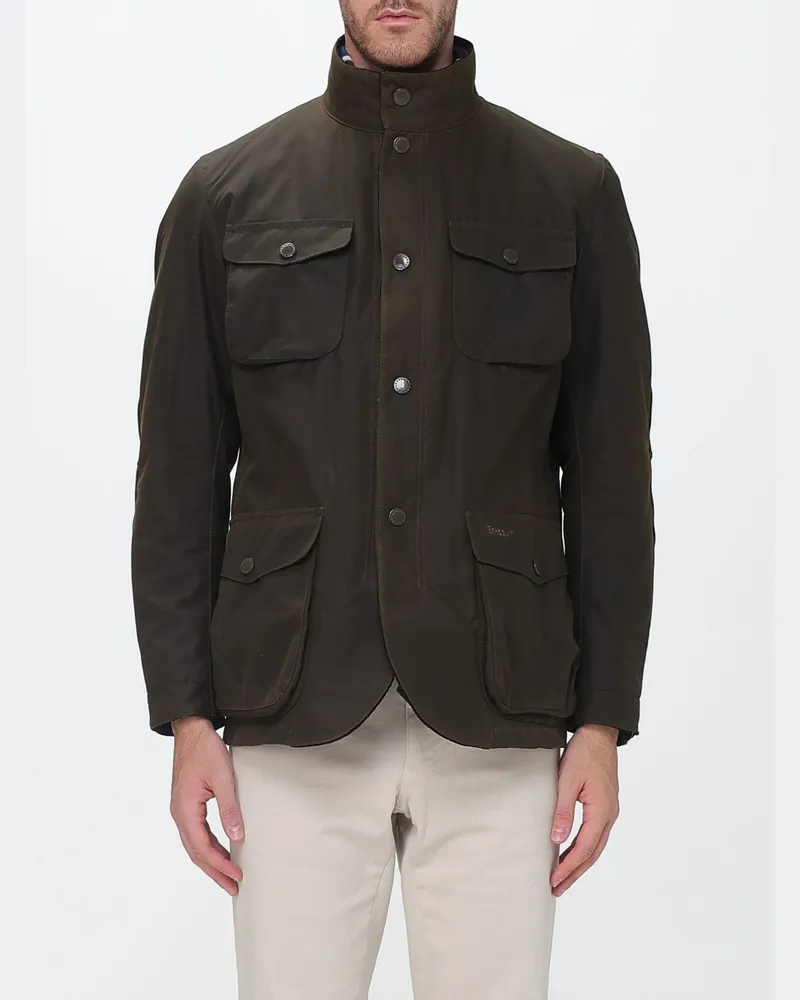 Barbour Winddichte Ogston Wachsjacke aus Baumwolle mit Stehkragen und aufgesetzten Taschen Braun