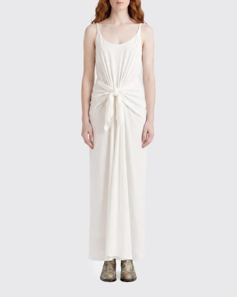 J.W.Anderson Seiden-Midikleid Weiß
