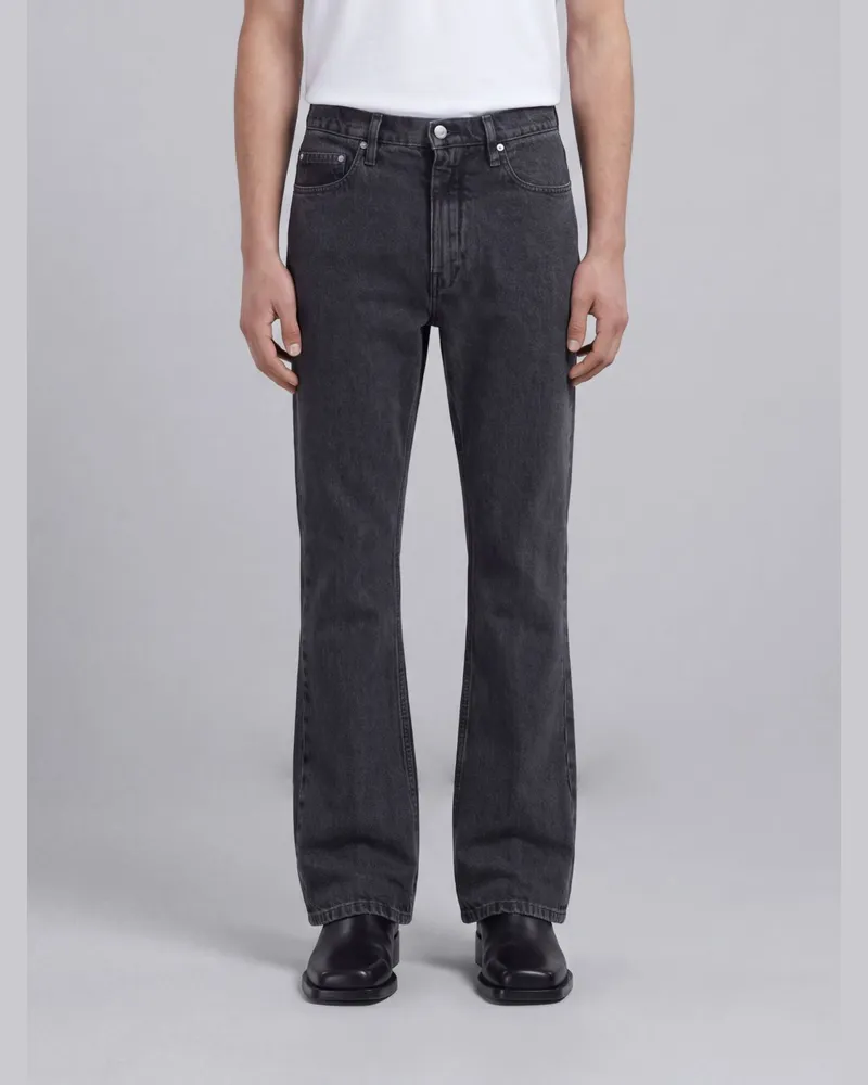 Jil Sander Herren-Flared-Jeans mit mittlerer Leibhöhe aus Baumwolldenim Schwarz