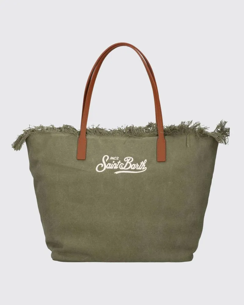 MC2 Saint Barth Schultertasche aus Baumwollmischung mit Logo Grün