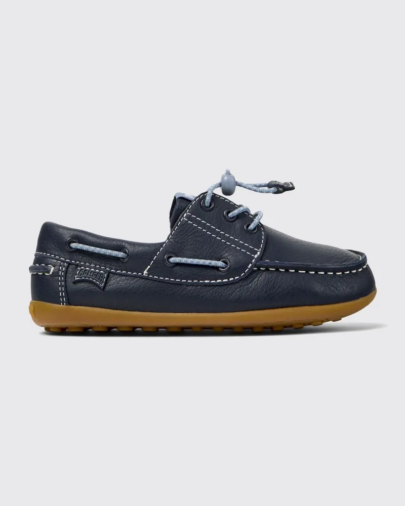 Camper Peu Leder-Bootsschuhe Blau