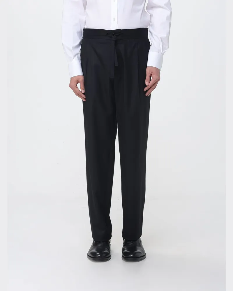 Dolce & Gabbana DOLCE  GABBANA Klassische Dolce & Gabbana Hose aus Schurwolle und Baumwolle Schwarz