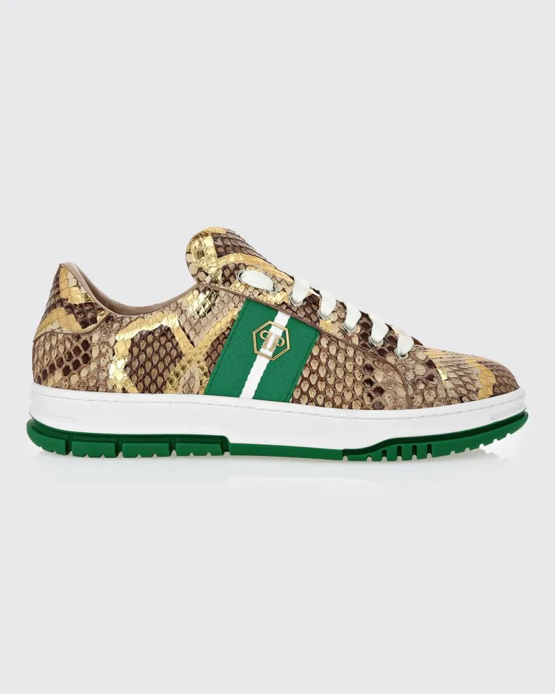 Philipp Plein Sneakers aus Pythonleder Braun