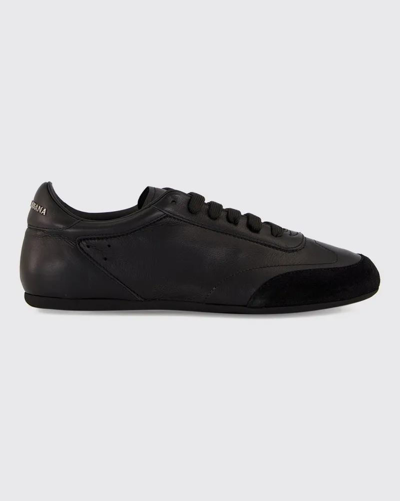 Dolce & Gabbana DOLCE  GABBANA Ginnica Soft Kalbsleder-Sneaker Dolce & Gabbana mit Wildlederdetails Schwarz