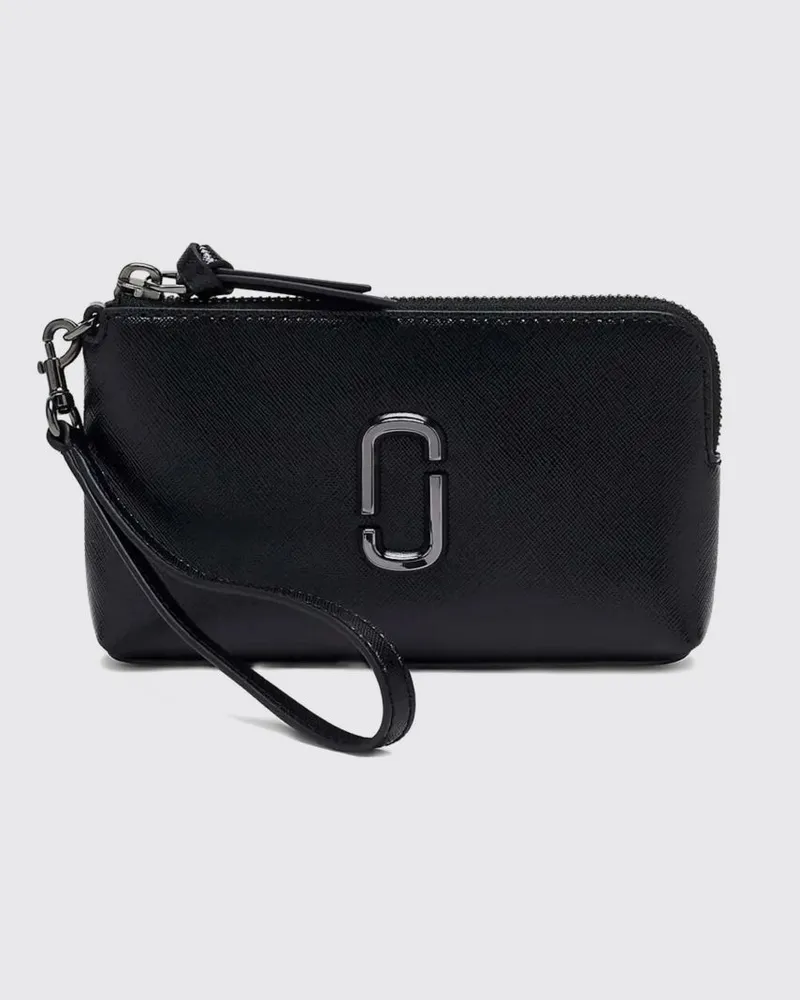 Marc Jacobs The Snapshot Handgelenktasche aus Leder mit Double J-Logo Schwarz