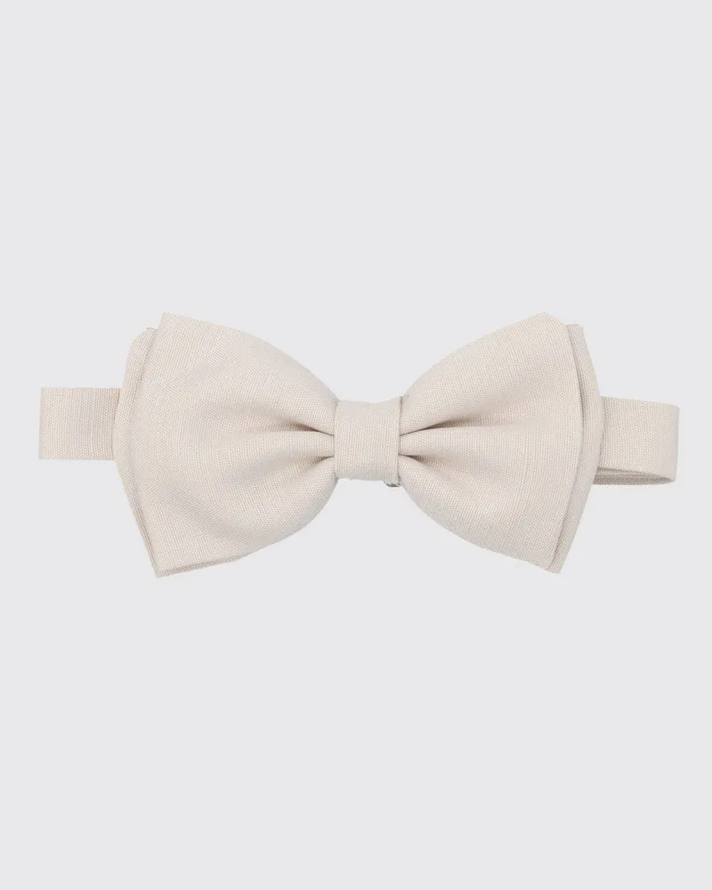 LARDINI Fliege von aus einer Viskose-Seiden-Mischung mit verstellbarem Nackenband Ivory