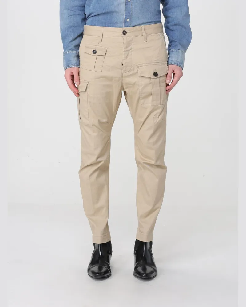 Dsquared2 Stretch-Baumwoll-Cargohose Beige