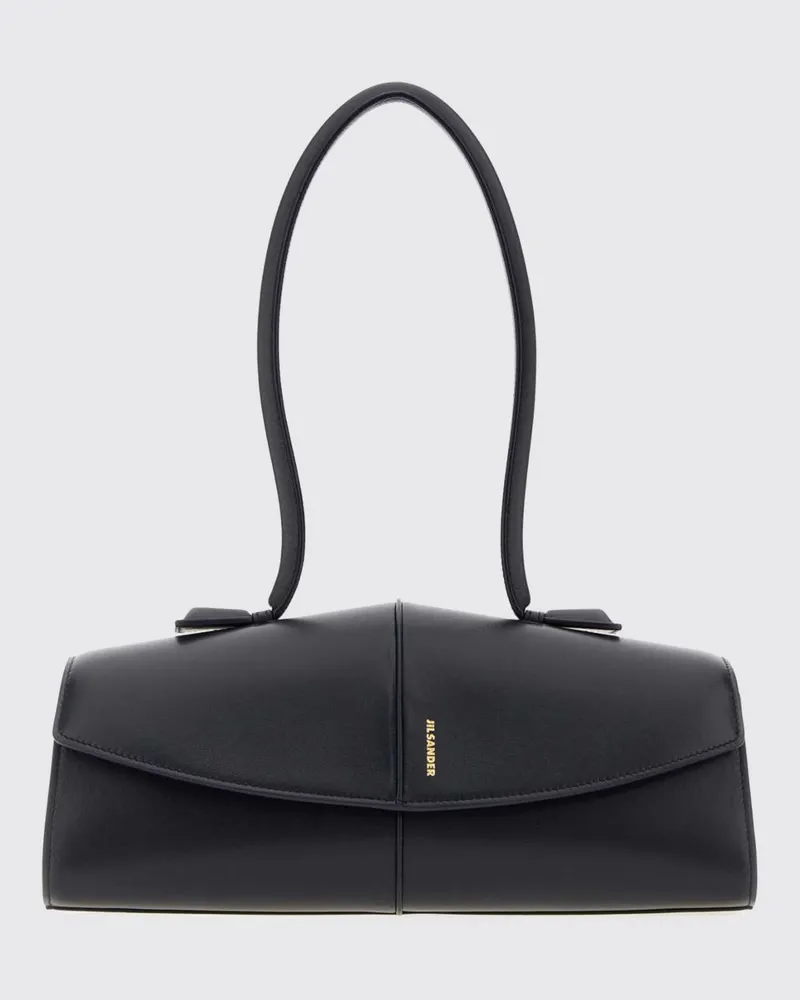 Jil Sander Linea Schultertasche aus Lammleder mit röhrenförmigem Henkel Mustard