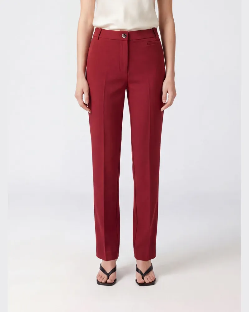 Pinko Protea Maßgeschneiderte High-Waist Skinny-Hose aus Crêpe Rot