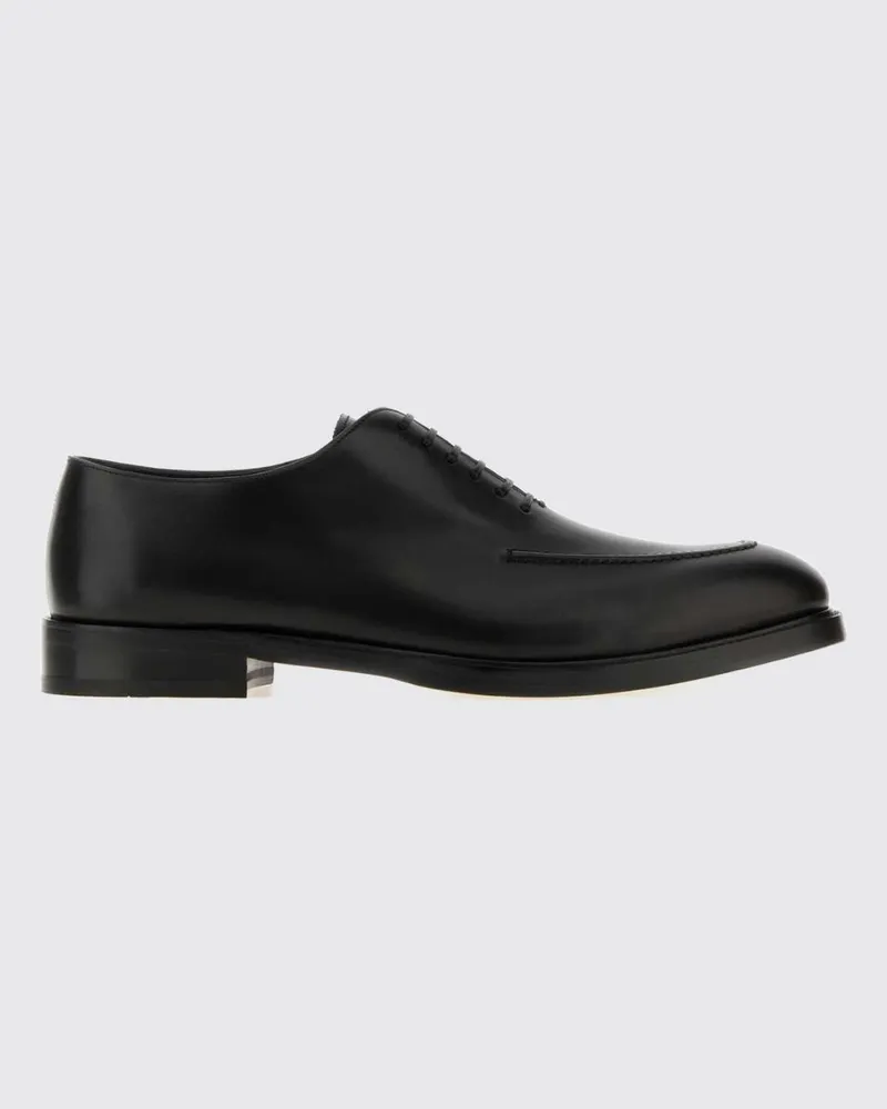 Ferragamo Oxford-Schuhe aus glattem Kalbsleder mit erhabener Mokassinnaht Schwarz