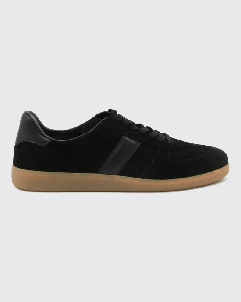 Tom Ford Low-Top-Sneaker aus Rinds-Veloursleder mit Logo hinten Schwarz