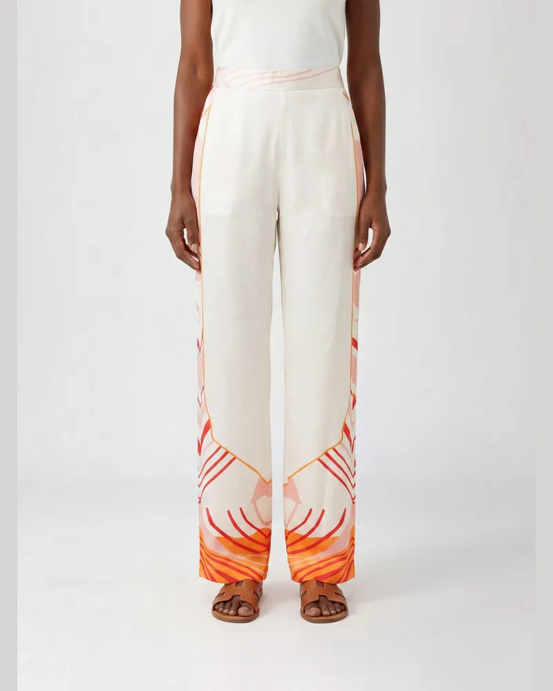 Raquel Diniz Bedruckte Seiden-Palazzo-Hose Bunt