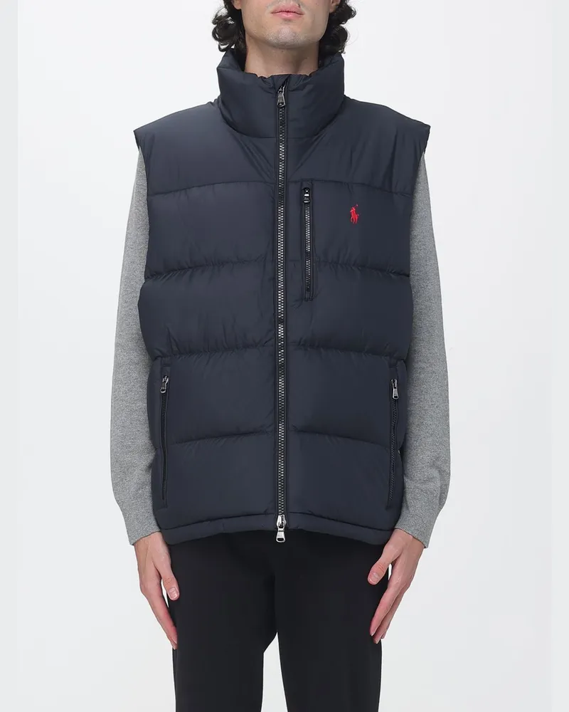Ralph Lauren Gesteppte Weste von aus recyceltem Stoff mit Pony-Logo Schwarz