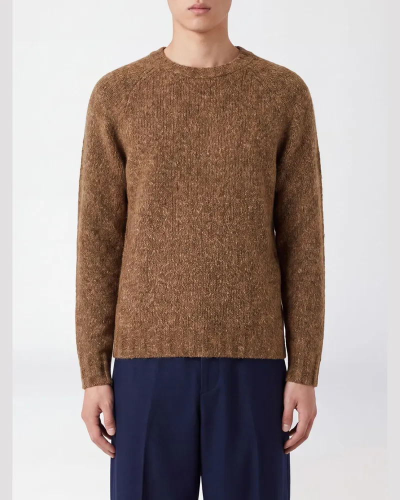 Brunello Cucinelli Rundhalspullover aus edler Kaschmir-Seiden-Mischung Beige