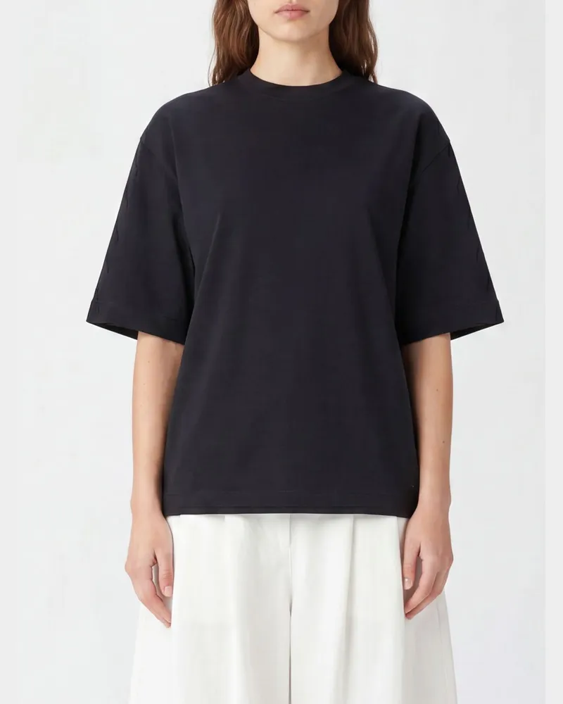 Jacquemus Basic Polyester-T-Shirts Schwarz