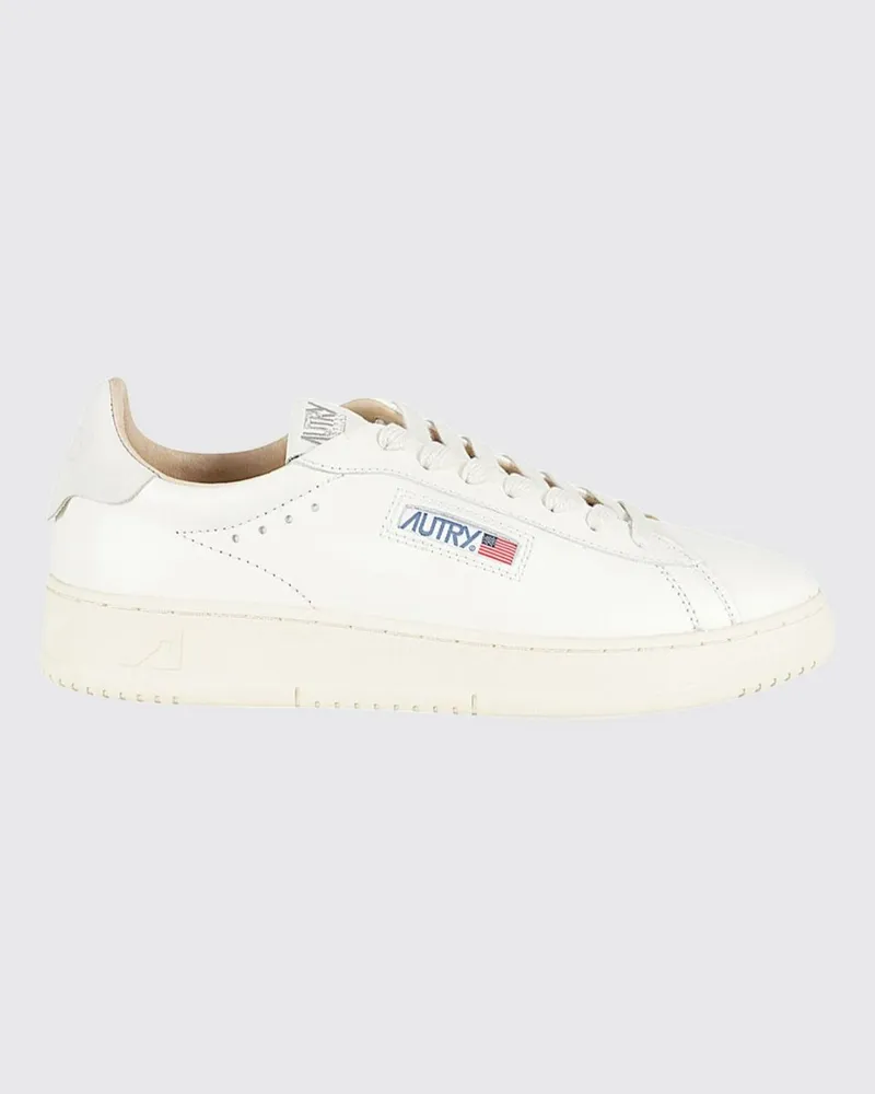 AUTRY Dallas Low zweifarbige Sneakers aus glattem Kalbsleder mit Logo Weiss