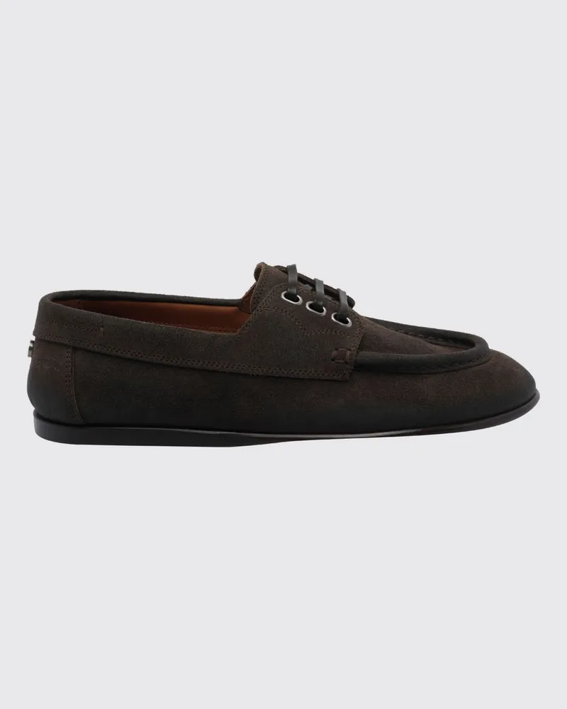 Dolce & Gabbana DOLCE  GABBANA Dolce & Gabbana Derby-Schuhe aus Spaltleder mit DG-Monogramm und Ledersohle Earth