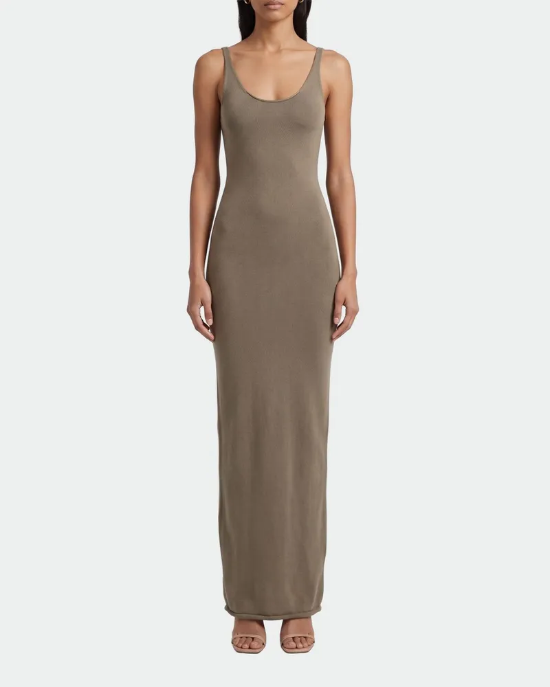 Entire Studios Basic-Kleid aus Baumwolle Beige
