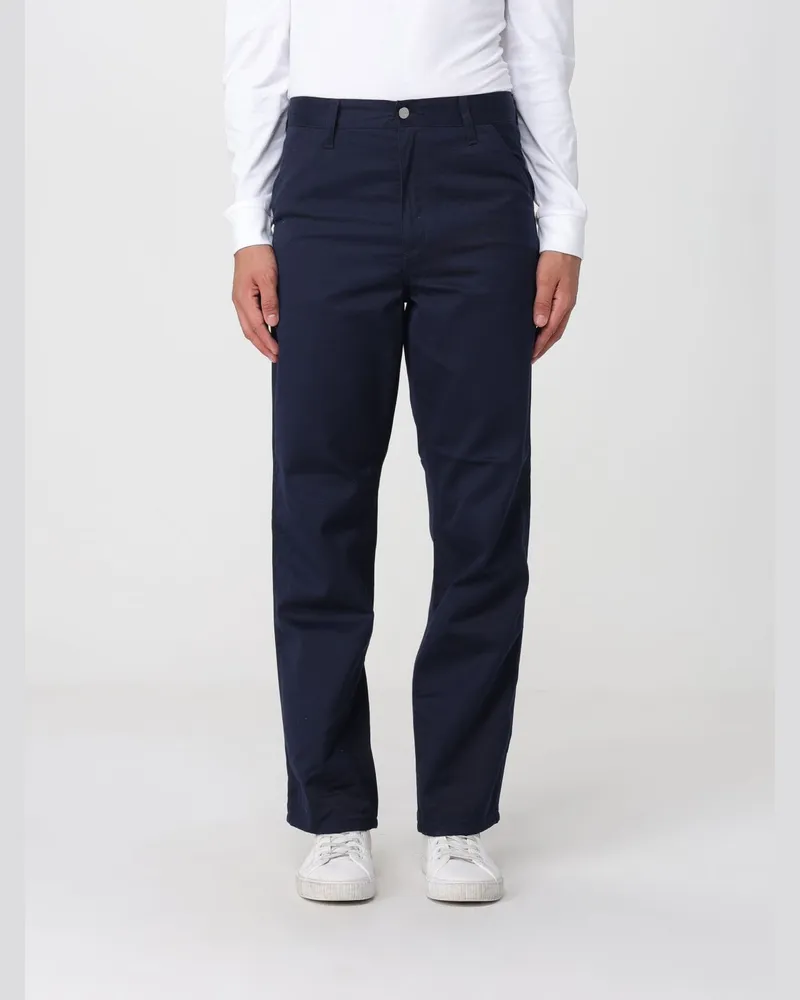Carhartt WIP Weit geschnittene Simple Hose von aus Baumwollmischung mit Logo Navy