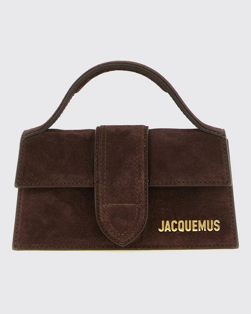 Jacquemus Bambino Handtasche aus Velours-Kalbsleder mit Schulterriemen Braun