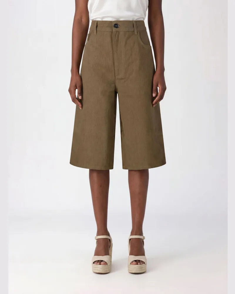 Róhe Knie-lange 5-Pocket-Bermudashorts aus Baumwolle mit hohem Bund Grün