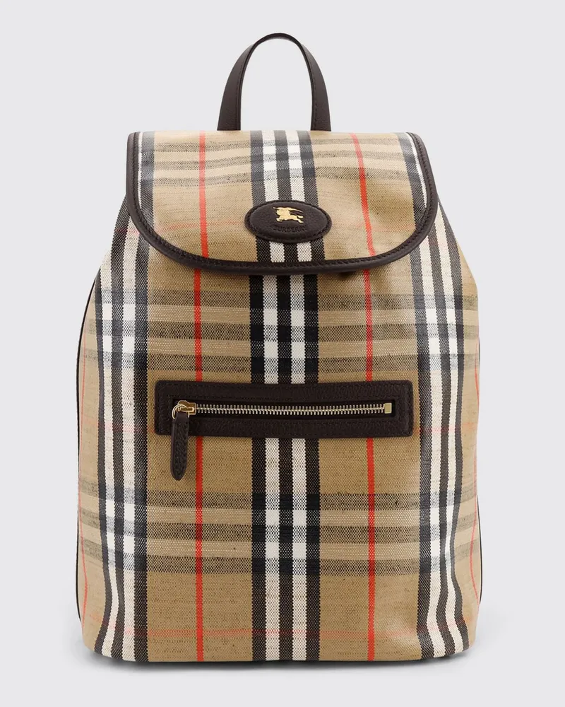 Burberry Check Canvas Rucksack Sand