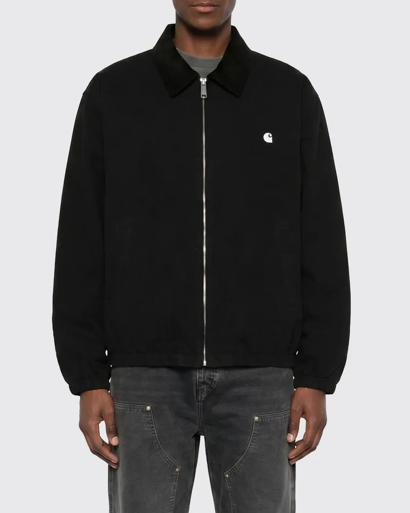 Carhartt WIP Madison Jacke aus Baumwolle in Relaxed Fit mit Reißverschluss Schwarz