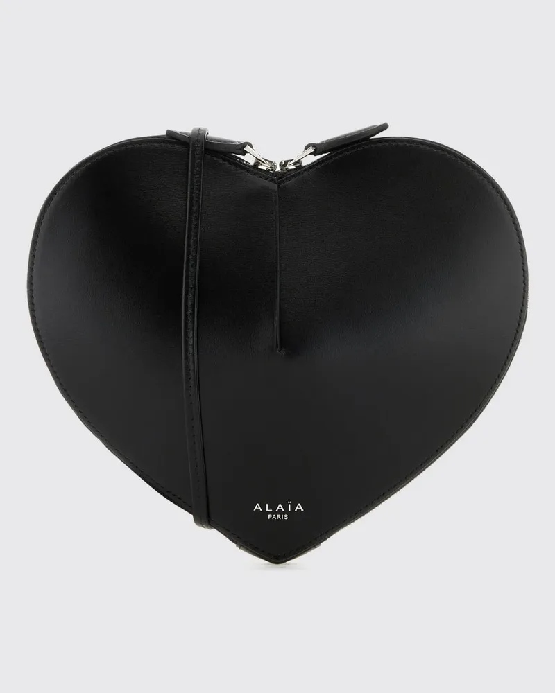 Alaïa Le Cœur herzförmige Mini-Umhängetasche aus Leder mit Reißverschluss Schwarz