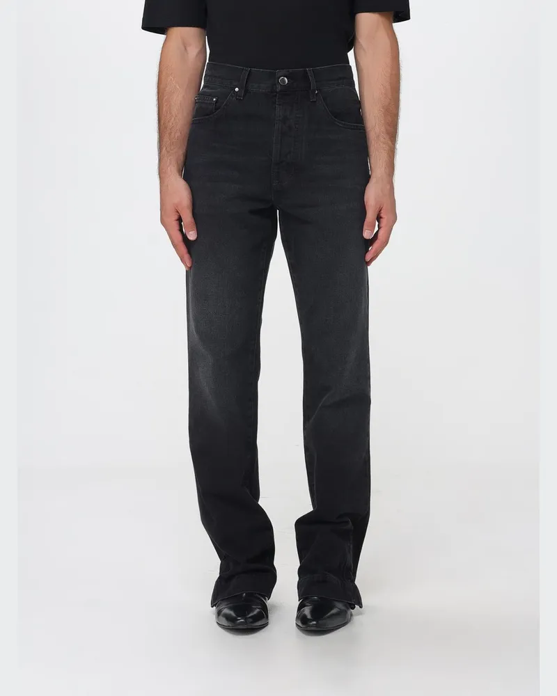 Amiri Straight-Leg-Jeans aus Baumwolldenim von mit metallischem Logo hinten Denim