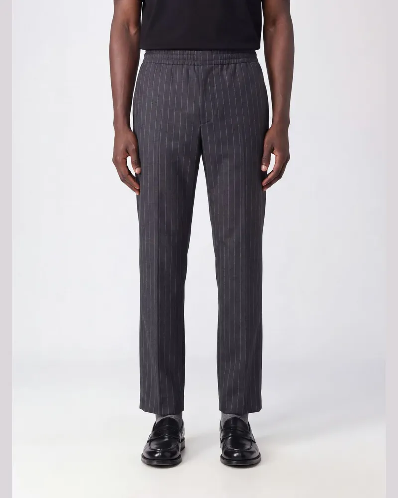 Burberry Jogginghose von aus Nadelstreifen-Wolle in gerader Passform mit elastischem Bund Grau